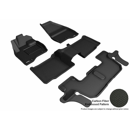3D Maxpider Kagu R1 R2 R3 Floor Mat for 2017-2018 Ford Explorer, Black L1FR11201509